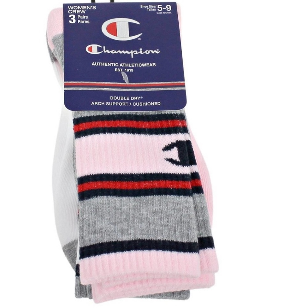 Champion Women's 3 Pack Crew Socks Multicolor